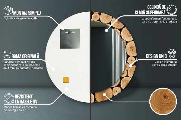 Oglinda rotunda imprimata Jurnale