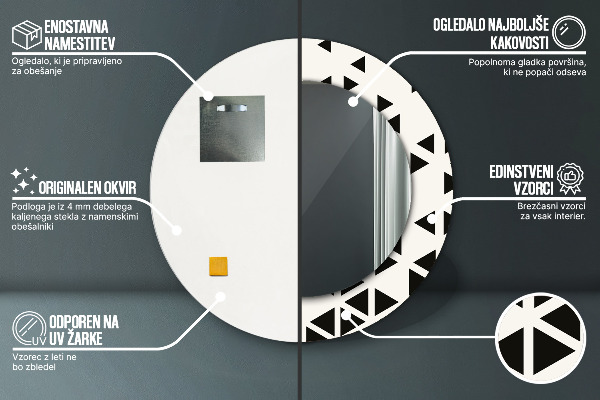Oglinda rotunda imprimata Geometrică abstractă