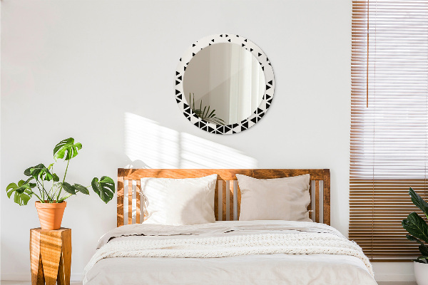 Oglinda rotunda imprimata Geometrică abstractă