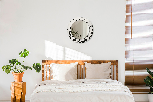 Oglinda rotunda imprimata Geometrică abstractă