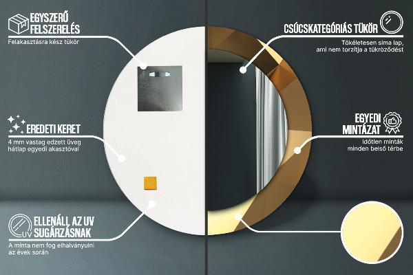 Oglinda rotunda imprimata Abstractizarea aurului