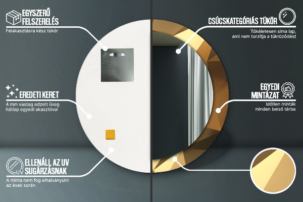 Oglinda rotunda imprimata Abstractizarea aurului