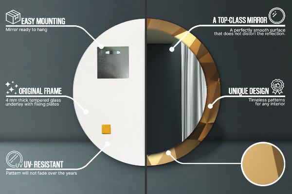 Oglinda rotunda imprimata Abstractizarea aurului