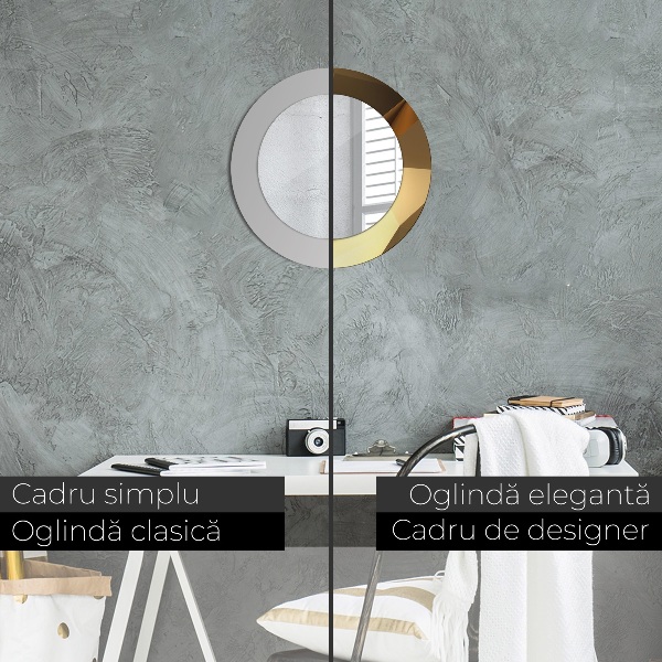 Oglinda rotunda imprimata Abstractizarea aurului