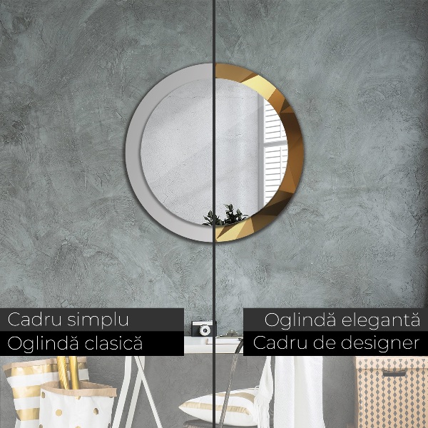 Oglinda rotunda imprimata Abstractizarea aurului