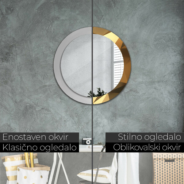 Oglinda rotunda imprimata Abstractizarea aurului