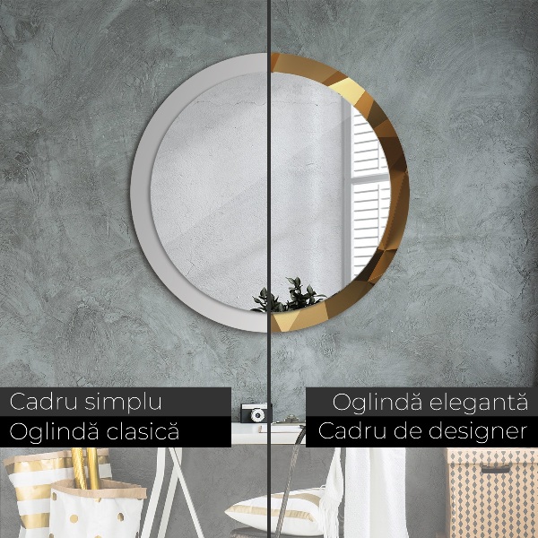 Oglinda rotunda imprimata Abstractizarea aurului
