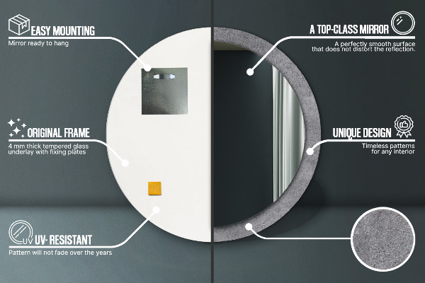 Decoratiuni perete cu oglinda Textura concretă