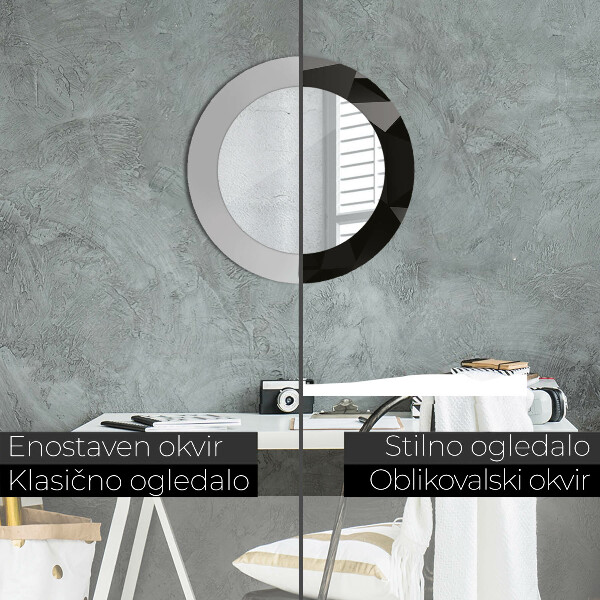 Decoratiuni perete cu oglinda Negru abstract