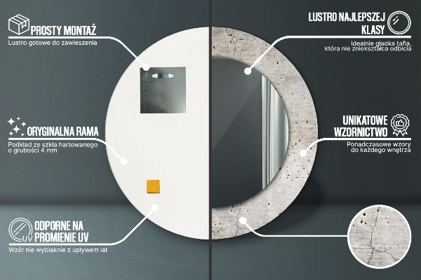 Decoratiuni perete cu oglinda Beton gri