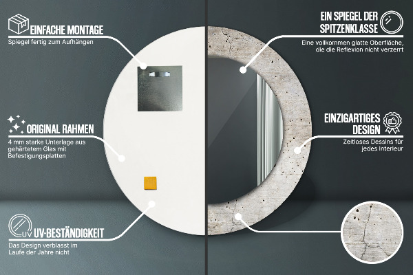 Decoratiuni perete cu oglinda Beton gri