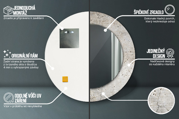 Decoratiuni perete cu oglinda Beton gri