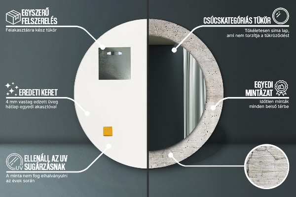 Decoratiuni perete cu oglinda Beton gri