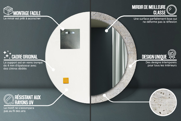 Decoratiuni perete cu oglinda Beton gri