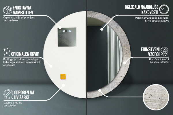 Decoratiuni perete cu oglinda Beton gri