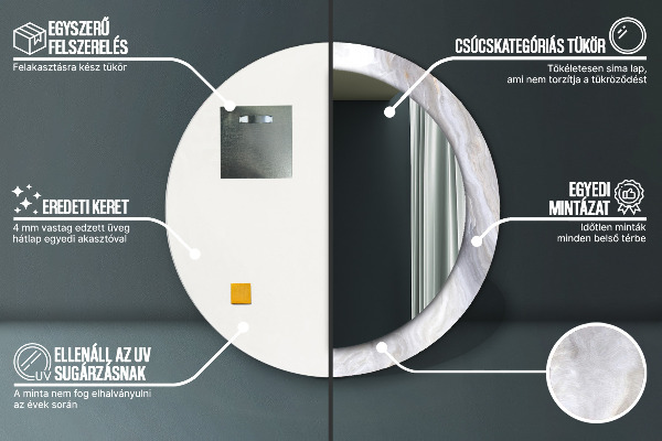 Decoratiuni perete cu oglinda Marmură abstractă