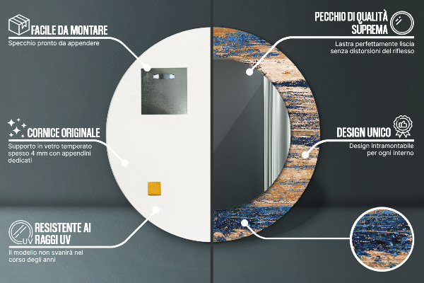 Decoratiuni perete cu oglinda Lemn abstract