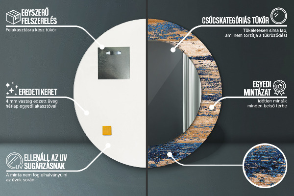 Decoratiuni perete cu oglinda Lemn abstract