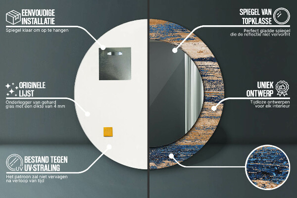 Decoratiuni perete cu oglinda Lemn abstract