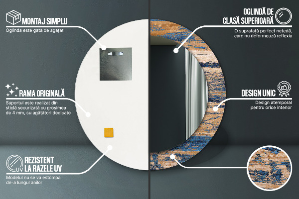 Decoratiuni perete cu oglinda Lemn abstract