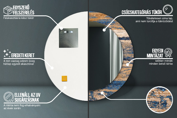 Decoratiuni perete cu oglinda Lemn abstract