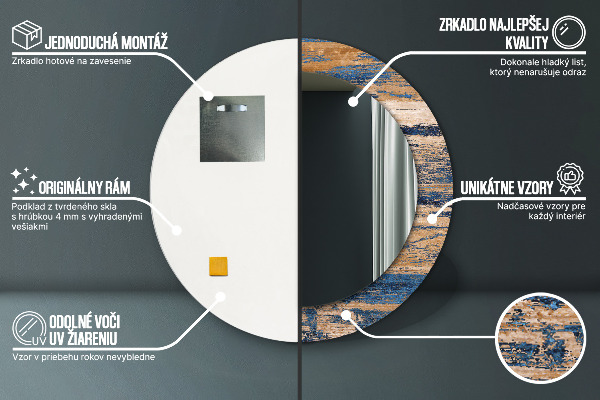 Decoratiuni perete cu oglinda Lemn abstract