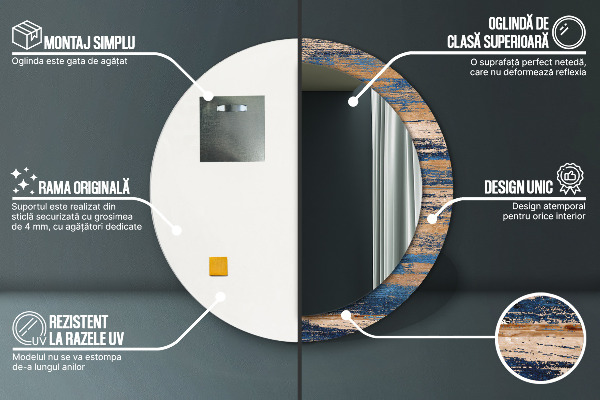 Decoratiuni perete cu oglinda Lemn abstract