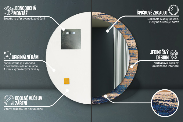 Decoratiuni perete cu oglinda Lemn abstract