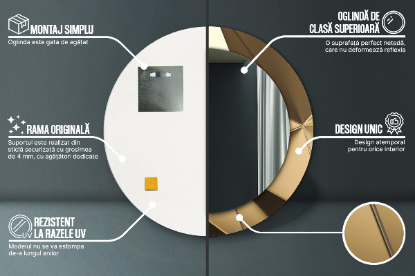 Decoratiuni perete cu oglinda Abstracție modernă