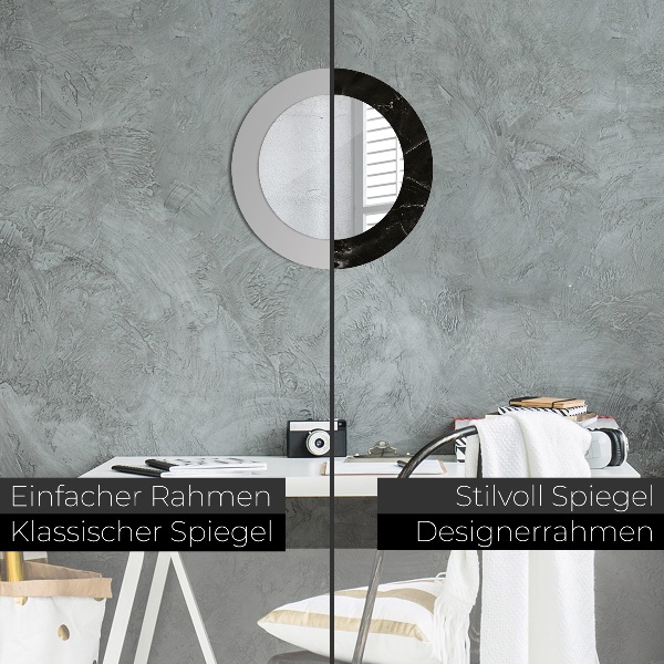 Oglinda rotunda imprimata Piatră de marmură