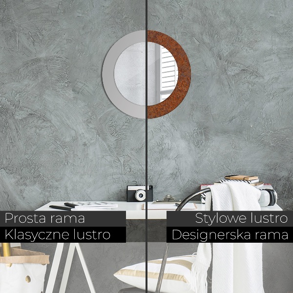 Oglinda cu decor rotunda Metal ruginit