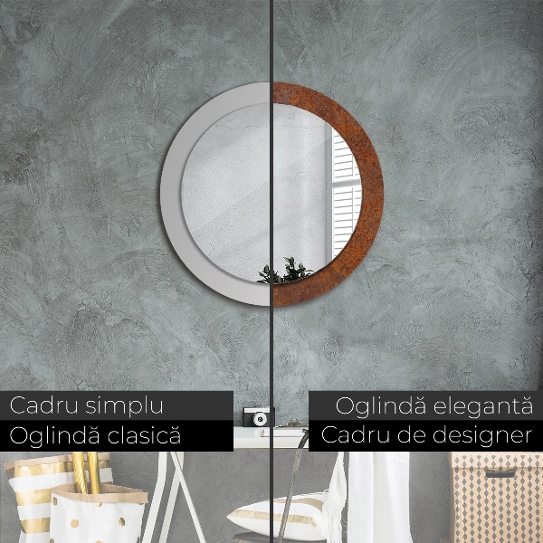 Oglinda cu decor rotunda Metal ruginit