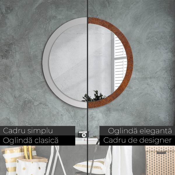 Oglinda cu decor rotunda Metal ruginit