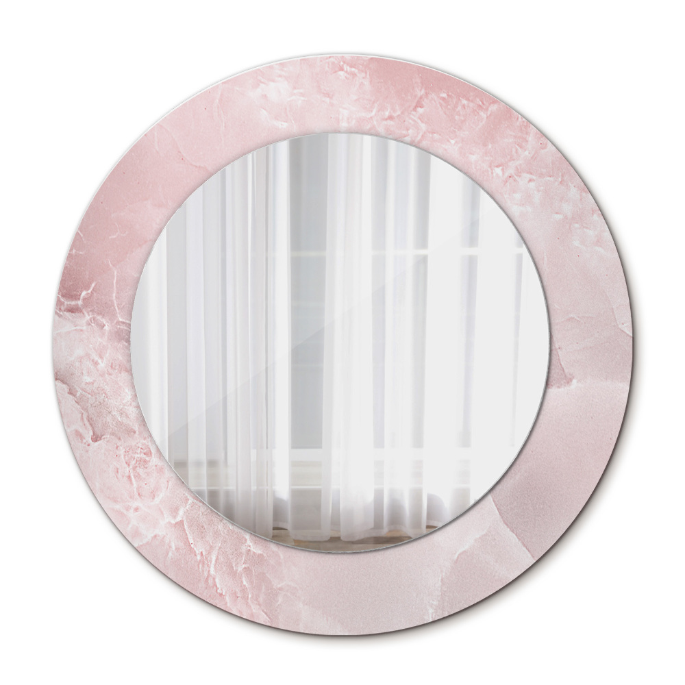Oglinda cu decor rotunda Piatră roz