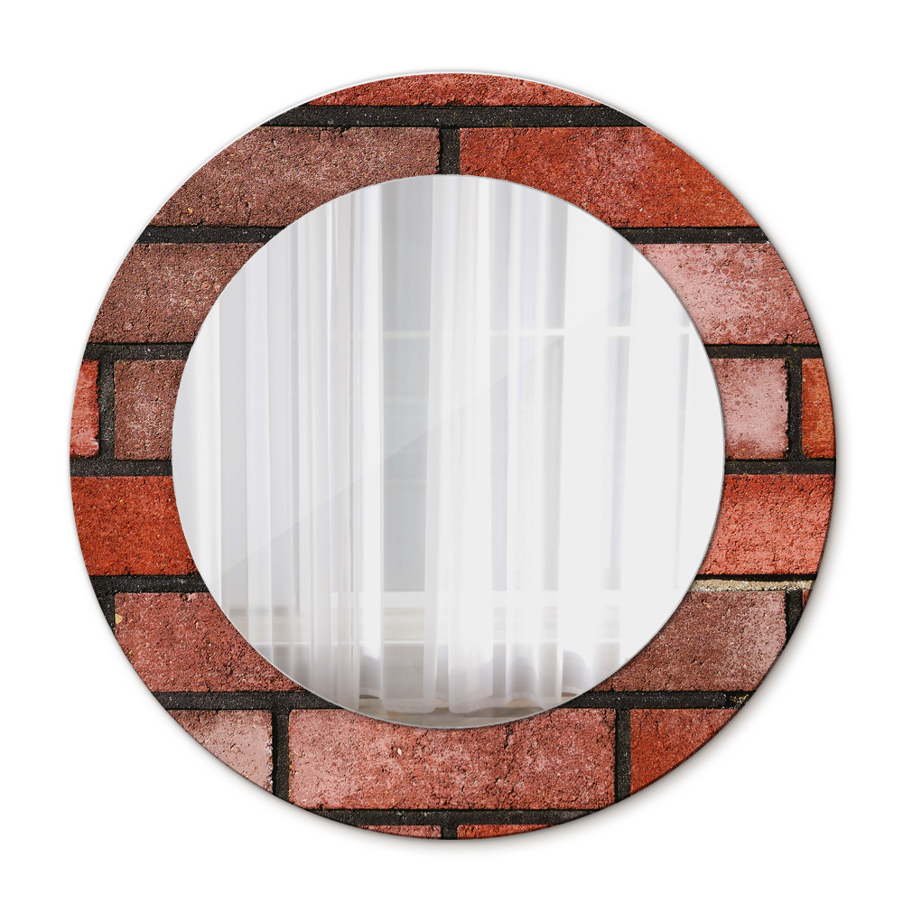 Oglinda cu decor rotunda Caramida rosie