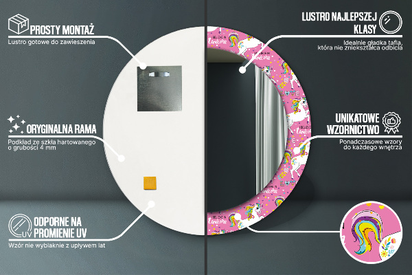 Decoratiuni perete cu oglinda Unicornul magic