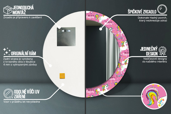 Decoratiuni perete cu oglinda Unicornul magic