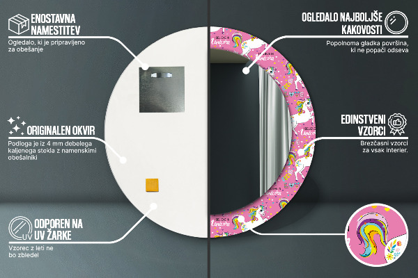 Decoratiuni perete cu oglinda Unicornul magic