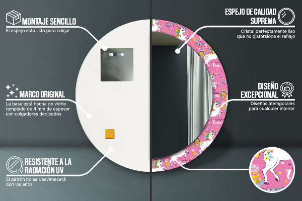 Decoratiuni perete cu oglinda Unicornul magic