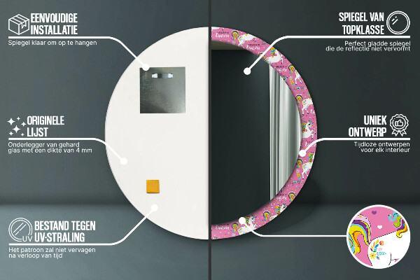 Decoratiuni perete cu oglinda Unicornul magic