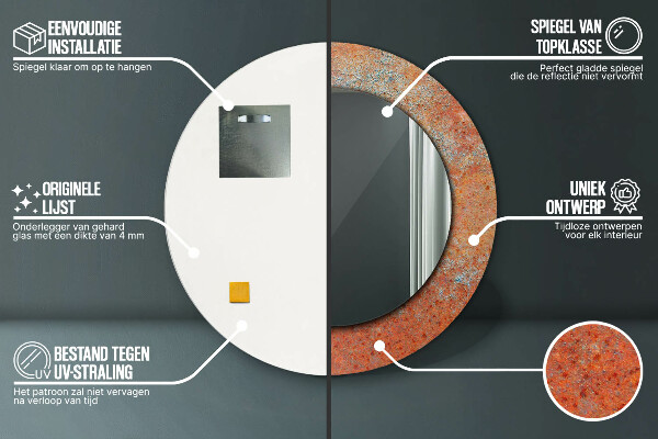 Decoratiuni perete cu oglinda Metal ruginit