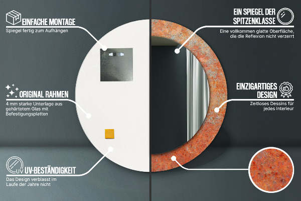 Decoratiuni perete cu oglinda Metal ruginit