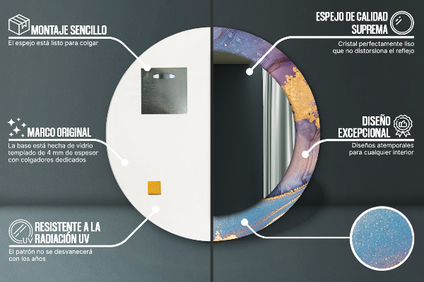 Decoratiuni perete cu oglinda Piatră de marmură