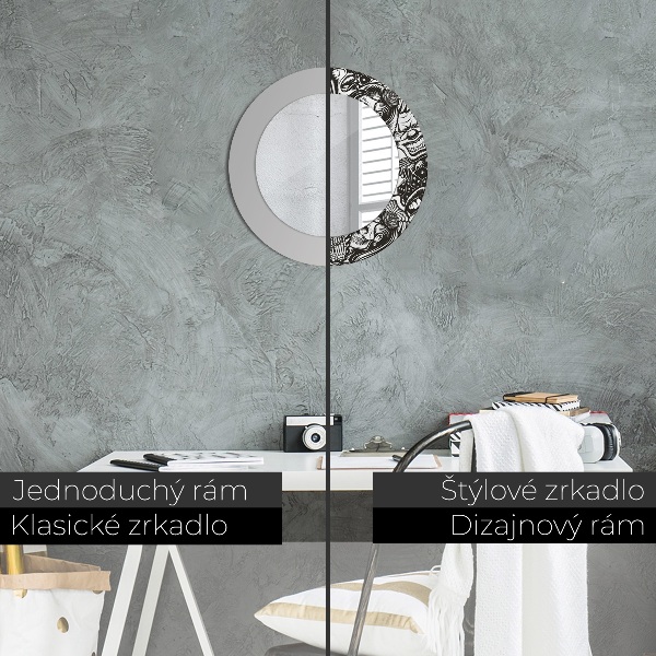 Oglinda rotunda imprimata Fluid abstract