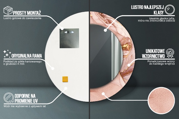 Oglinda cu decor rotunda Fluid abstract