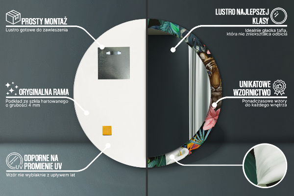 Oglinda cu decor rotunda Pădure în junglă