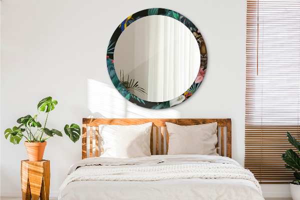 Oglinda cu decor rotunda Pădure în junglă