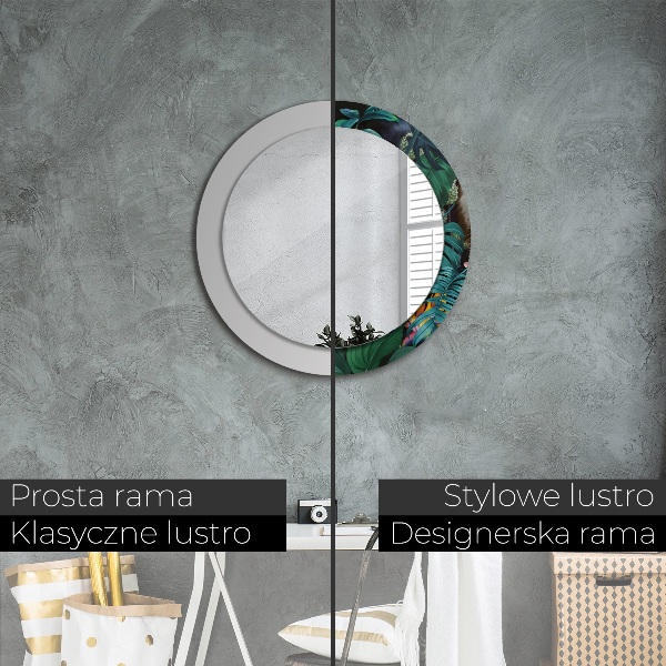 Oglinda cu decor rotunda Pădure în junglă