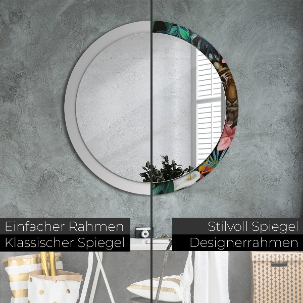 Oglinda cu decor rotunda Pădure în junglă