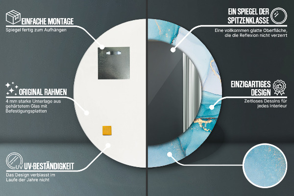 Oglinda cu decor rotunda Fluid abstract